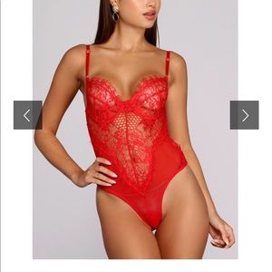 Red laced bodysuit